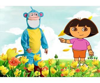 photomontage of the monkey costume from dora the explorer to edit