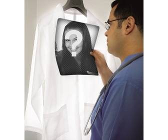 photomontage of doctor looking at an x-ray where u can put ur photo