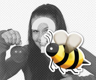 emoji bee sting as the online sticker that u can insert into ur images