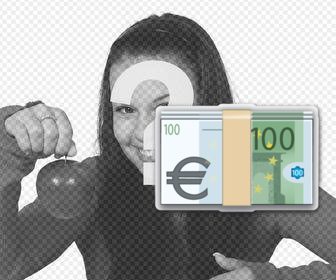 sticker of hundred euros u can insert into ur online images
