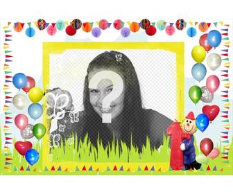 online birthday card bordered with colorful balloons