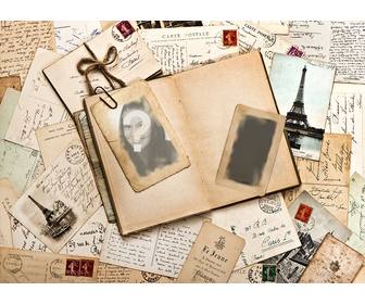 vintage photo effect of letters and diary for 2 photos add two photos to this vintage photo effect with many letters and diary share this collage with ur friends