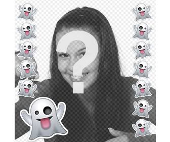 ghost emoticon photo frame for ur photo