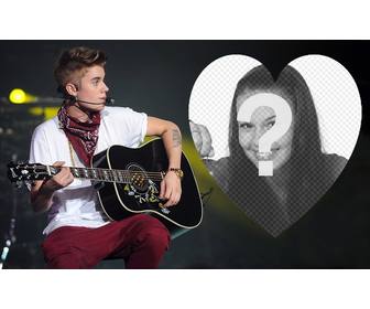 upload ur picture inside heart and with justin bieber