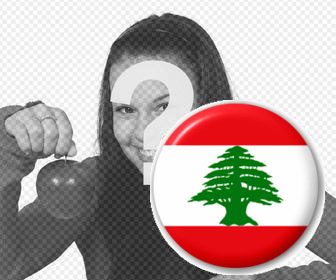 badge with the flag of lebanon to put on ur profile picture facebook or twitter