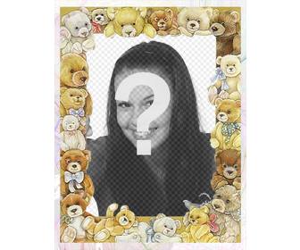 photo frame with pictures of babies bears surrounding ur image