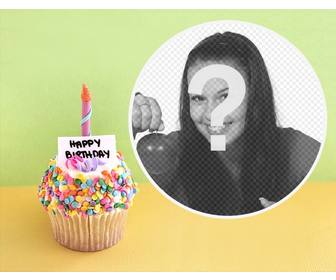 photo effect with birthday cupcake for ur photo