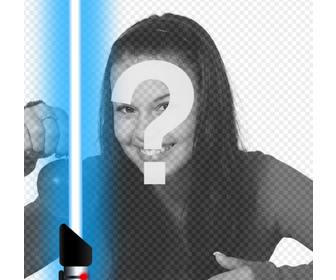 photo effect of the blue lightsaber from star wars to ur photo