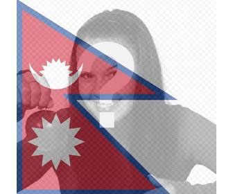 photo effect of nepal flag for ur photo