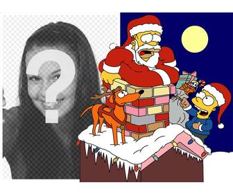 christmas photo effect of the simpsons to upload photo