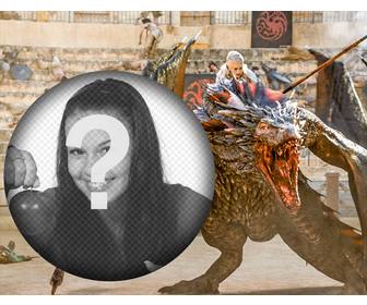 upload ur photo with khaleesi and his dragon in scene from game of thrones