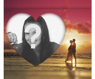 romantic effect to upload ur photo with couple in sunset