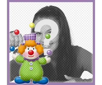 photo effect with clown to decorate picture of ur son