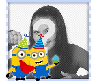 original frame with minion in birthday party