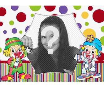 colorful photo effect with clowns to decorate photo