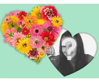 heart made of flowers to decorate ur photos with this effect