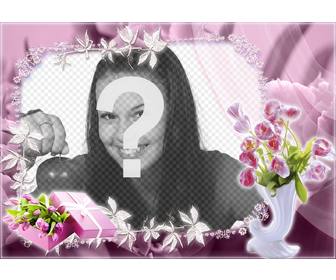 beautiful frame with roses to edit with ur photo and for free