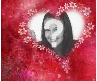 heart with flowers to decorate ur photo with this free effect