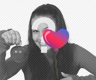 heart shaped balloon to decorate ur photos as sticker