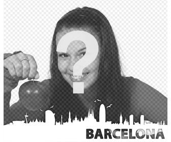 decorate ur photos with the skyline of the barcelona city with this effect