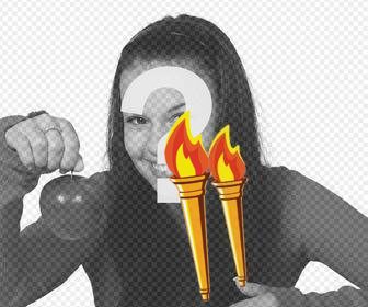 photo effect to add the olympic torch on ur photos as sticker