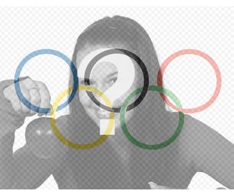 flag with the symbol of the olympics as filter to put in ur photo