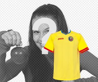 photo effect of the football shirt of romania to paste on ur photos