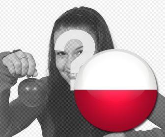 poland flag in circle-shaped to paste in ur pictures