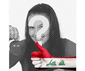 photo effect to add in ur photos hand with the flag of iraq