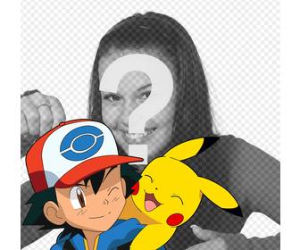 effect with ash and pikachu where u can add ur photo for free