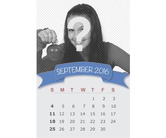 effect to upload ur photo in calendar of september 2016