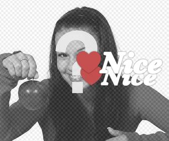 sticker of nice with heart to paste on ur photos for free
