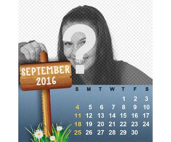 illustrated calendar of september 2016 to make with ur photo