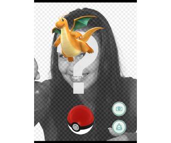photo effect with dragonite of pokemon go where u can add photo