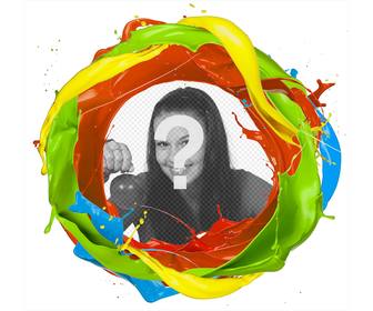 frame of circle of colors paint where u can add ur photo