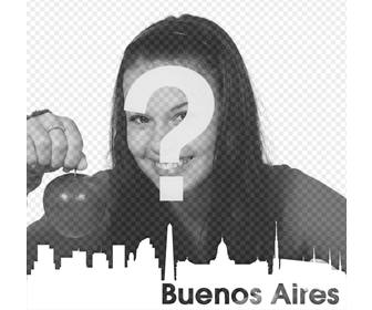 photomontage with the silhouette of the city of buenos aires to put ur photo