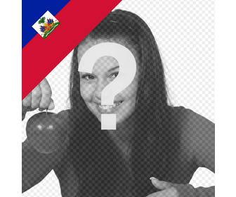 put in the corner of ur photos the flag of haiti with this effect online