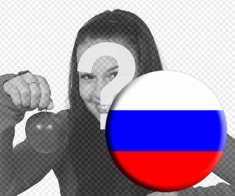 decorative button with russia flag to paste in ur photos