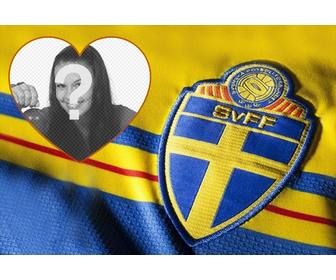 mounting to add ur photo next to the football shirt of sweden