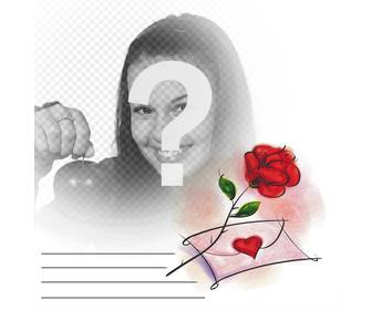 photo effect with red rose and love letter u can edit