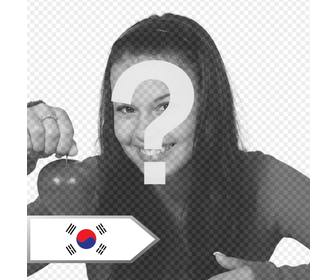 photo montage online  to add an arrow with the flag of south korea