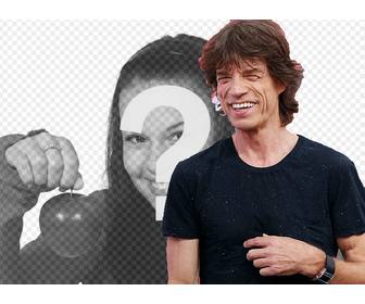 Create a photo montage with the famous singer Mick Jagger of the Rolling Stones