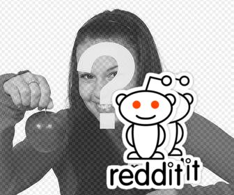 sticker of the reddit logo famous internet forum to put in ur photo