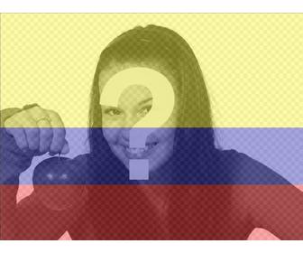 photo filter with the image of the flag of colombia and ur photo