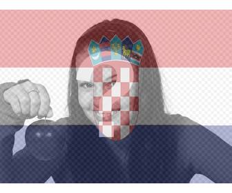 photo collage for mixing croatia flag along with the photo that u upload