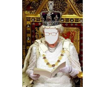 in this photomontage u will be the queen of england sitting on his royal throne