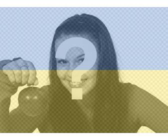 collage of the ukrainian flag with ur photo to make online perfect for ur avatar
