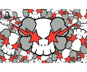 twitter background to make with ur photo of skulls and red rays