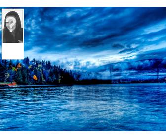 make ur custom twitter wallpaper with ur photo and background landscape of water and forest