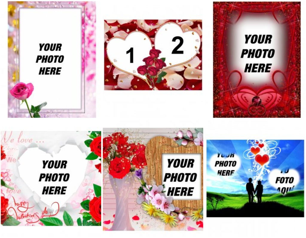 Add online romantic frames for your photos